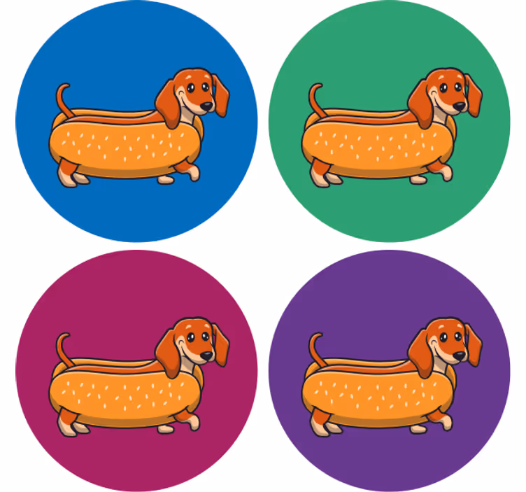 Dachshund Puppy modern coaster - TenStickers