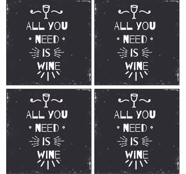 Text coasters for wine lovers' delight - TenStickers