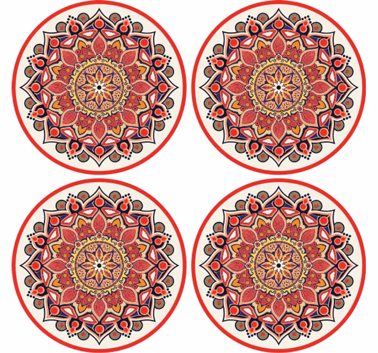 Coasters with intricate floral design - TenStickers