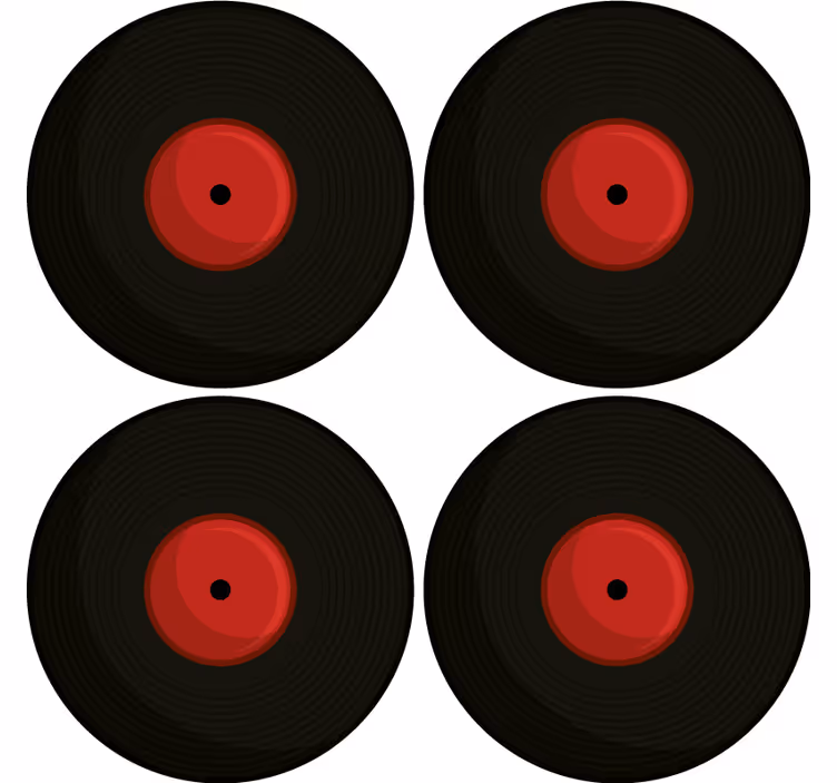 Vintage coasters retro vinyl records design - TenStickers