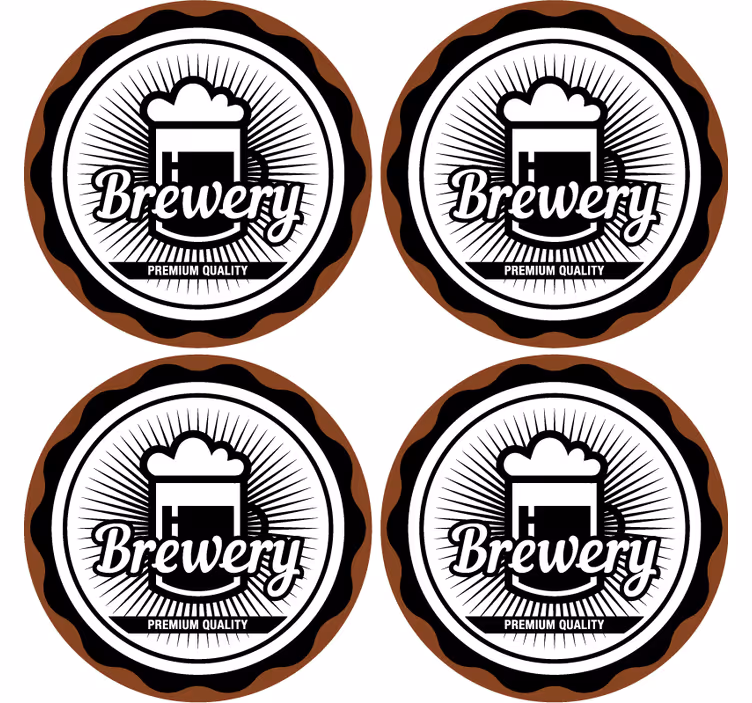 Brewery premium quality emblem beer mats - TenStickers