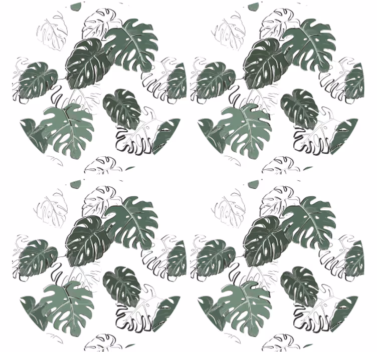 Coasters with leaf print design - TenStickers