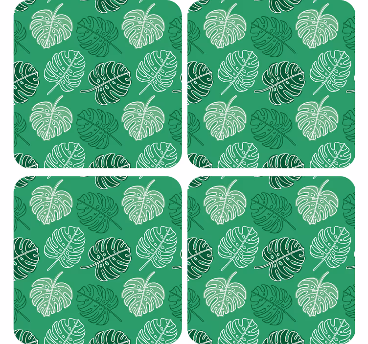 Leafy patterned surface coasters - TenStickers