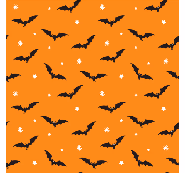 Halloween coasters with bat patterned orange surface - TenStickers