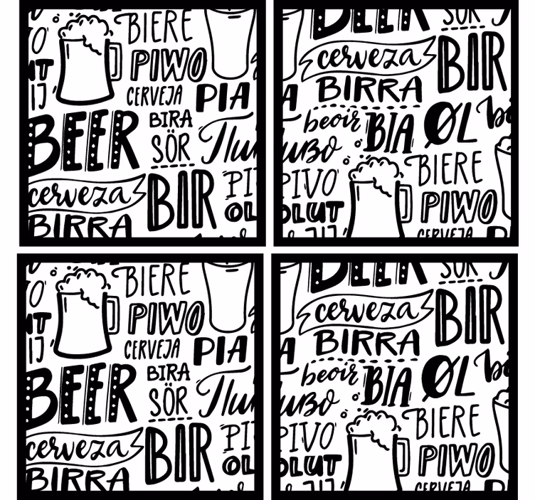 Beer mats featuring varied beer vocabulary - TenStickers