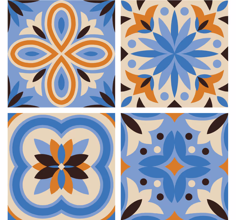 Coasters with intricate botanical designs - TenStickers