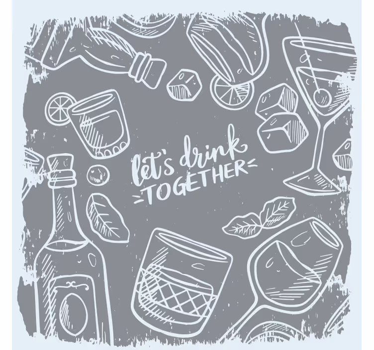 Beer mats for cocktails and glassware - TenStickers