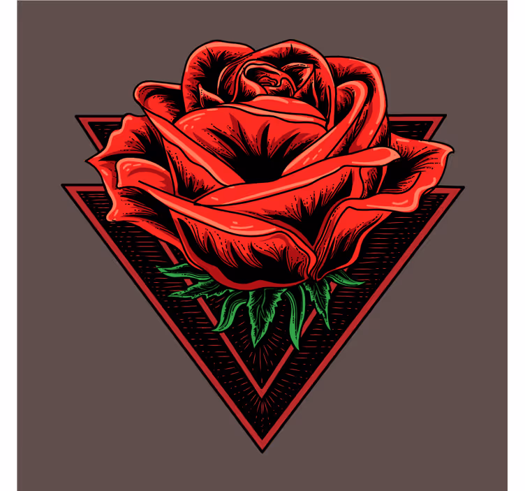 Rose with double triangle modern coaster - TenStickers