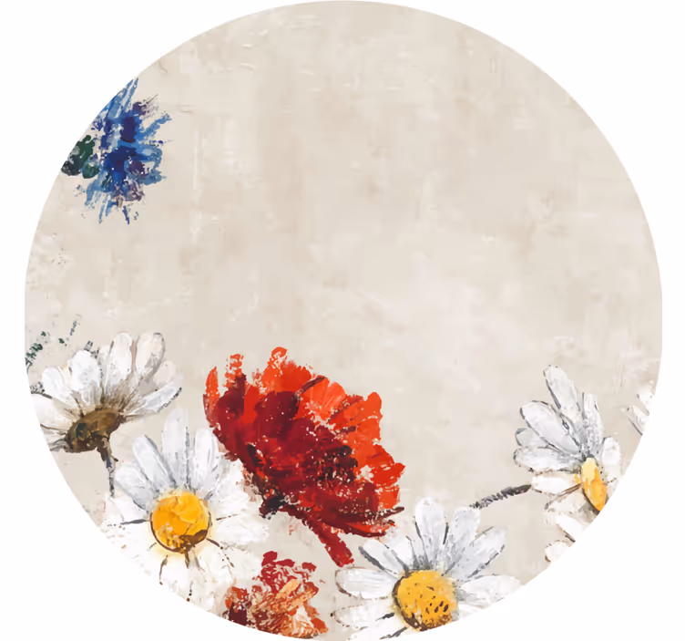 Vintage coasters vibrant floral arrangement - TenStickers