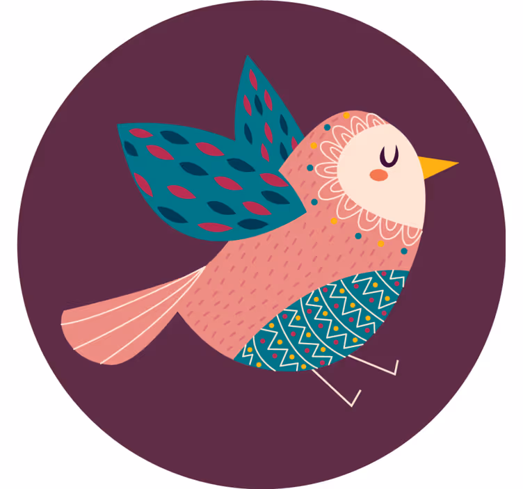Geek coasters whimsical bird design - TenStickers