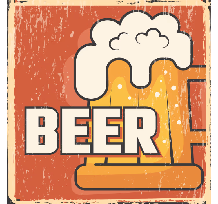 Beer mats with beer mug graphic - TenStickers