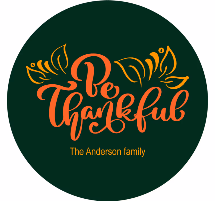 Thankful family personalised coasters - TenStickers