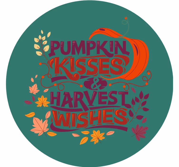 Pumpkin kisses and wishes personalised coasters - TenStickers