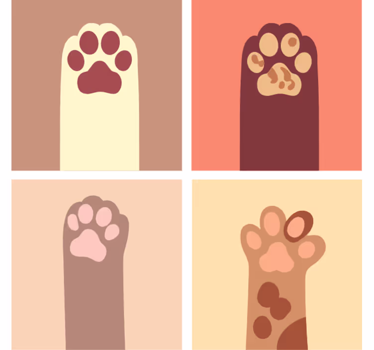Geek coasters with paw print designs - TenStickers