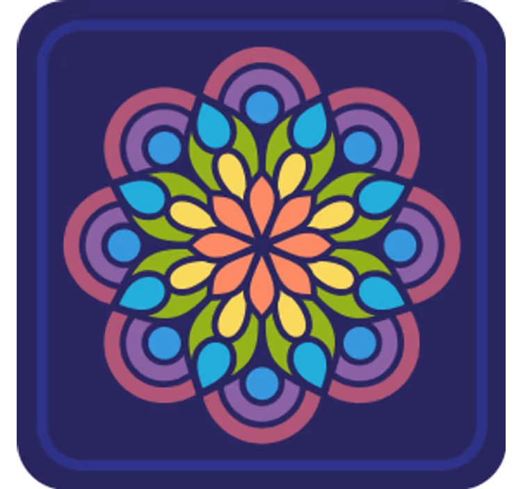 Colorful floral motif coasters - TenStickers
