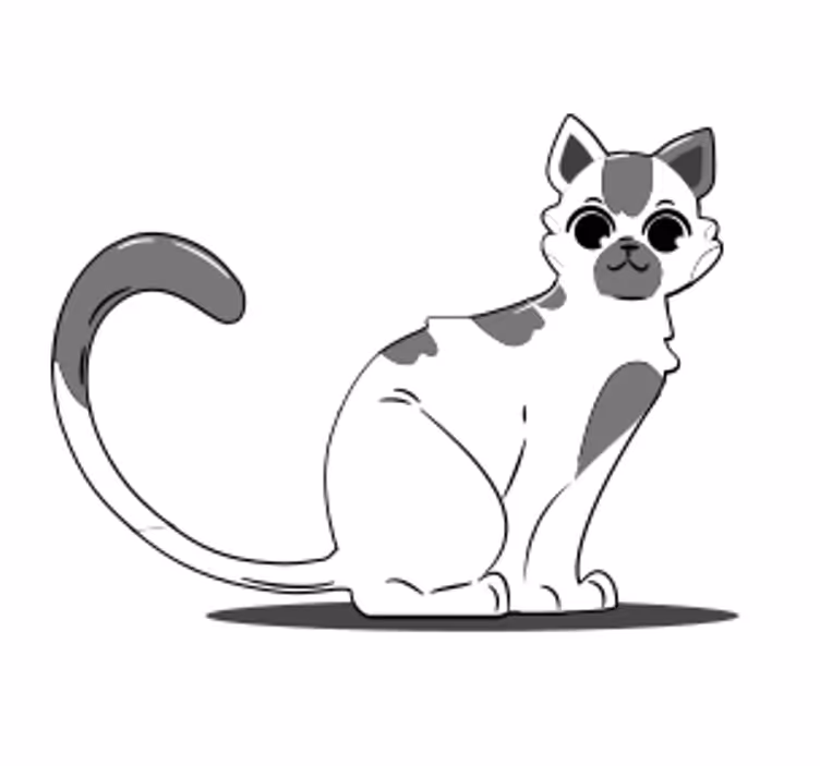 Modern coasters cute cat figurine set - TenStickers