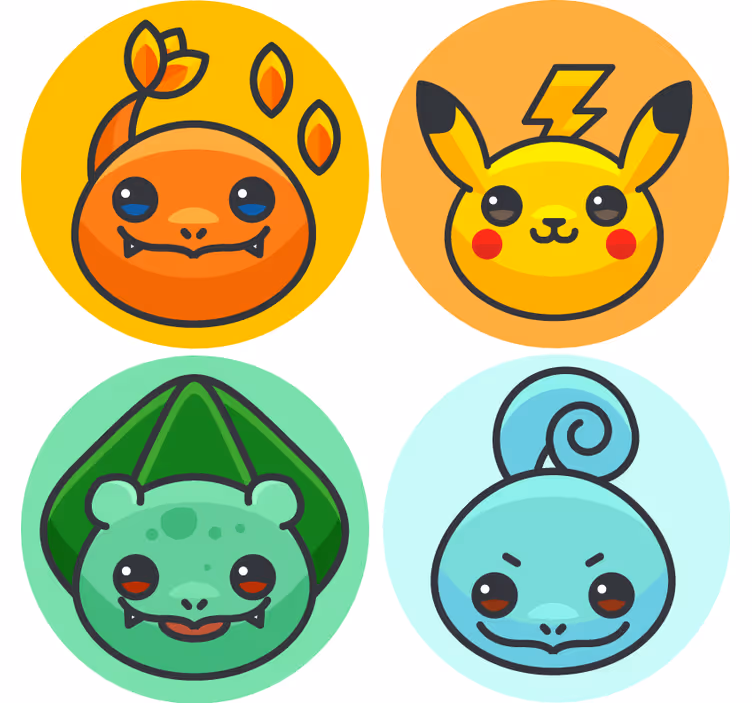 Pokemon characters  more coasters - TenStickers