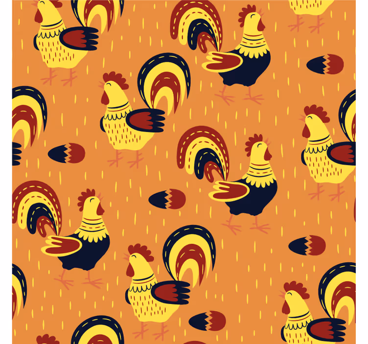 Geek coasters colorful rooster design - TenStickers