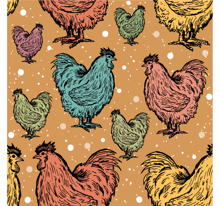 Geek coasters colorful chicken designs - TenStickers