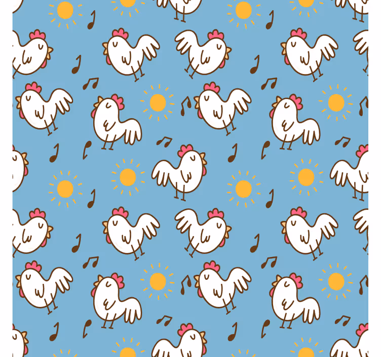 Cartoon chicken seamless pattern modern coaster - TenStickers