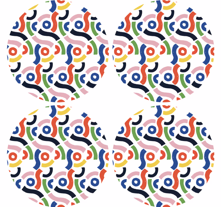 Coasters with colorful abstract designs - TenStickers