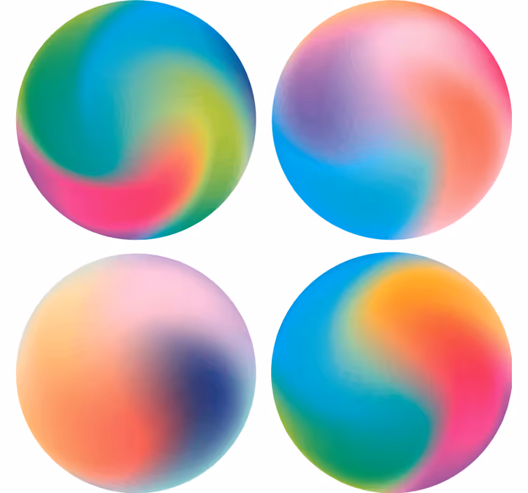 Colorful swirling patterns coasters - TenStickers