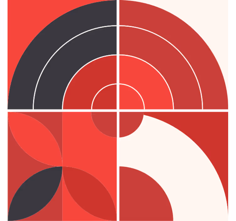Red geometric art modern coaster - TenStickers