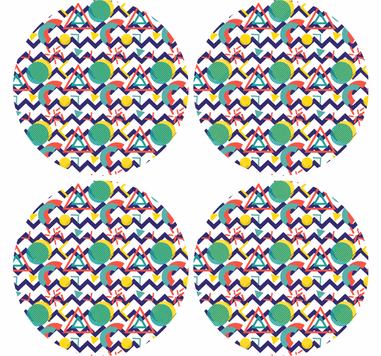 Strong colors geometric painting modern coaster - TenStickers