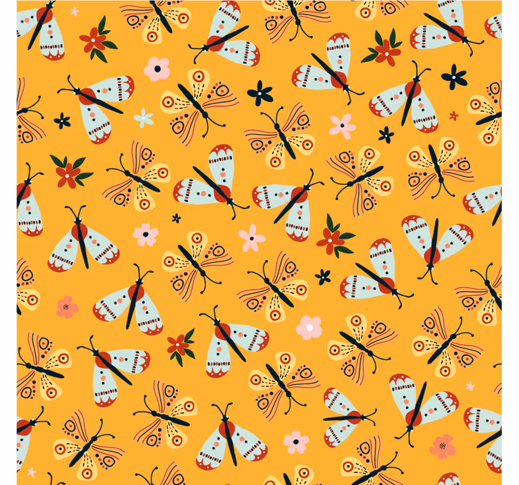 Hand drawn butterflies butterfly coaster - TenStickers