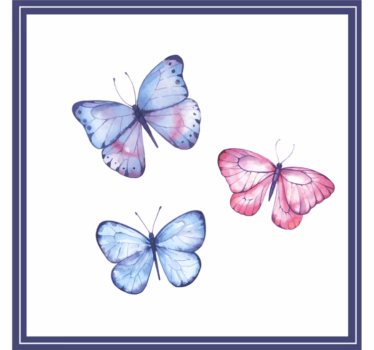 Geek coasters colorful butterfly arrangement - TenStickers