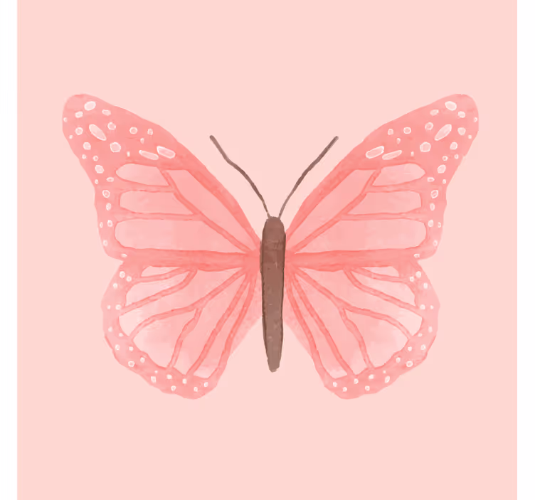 Vintage coasters pink butterfly design - TenStickers