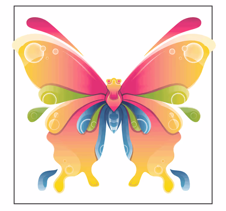 Geek coasters colorful butterfly art - TenStickers
