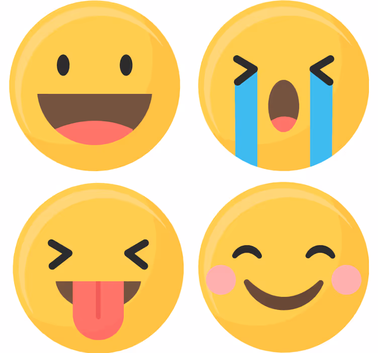 Social media emojis geek coasters - TenStickers