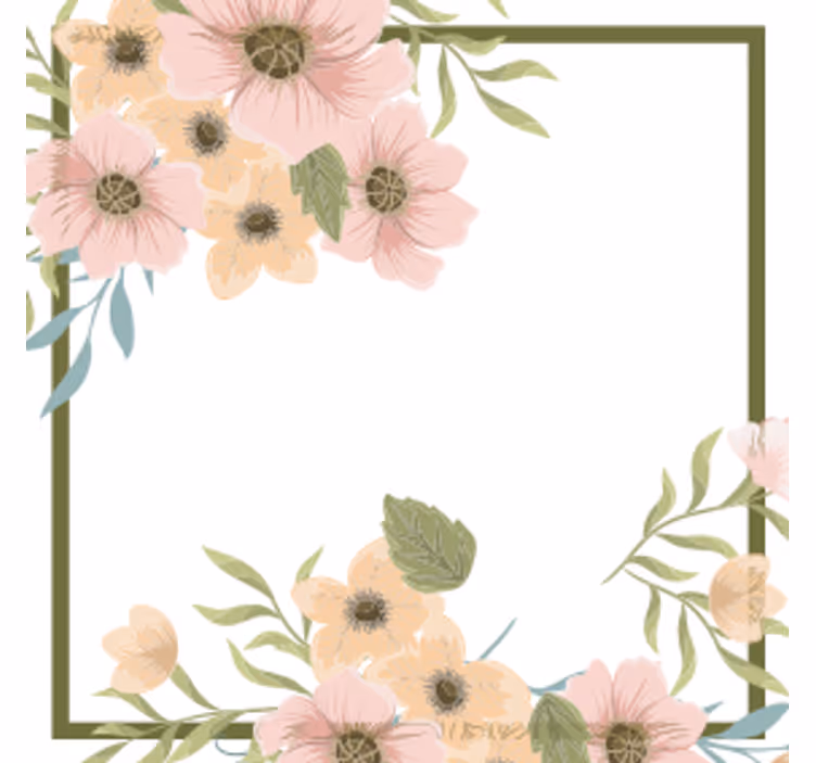 Modern coasters floral border frame design - TenStickers