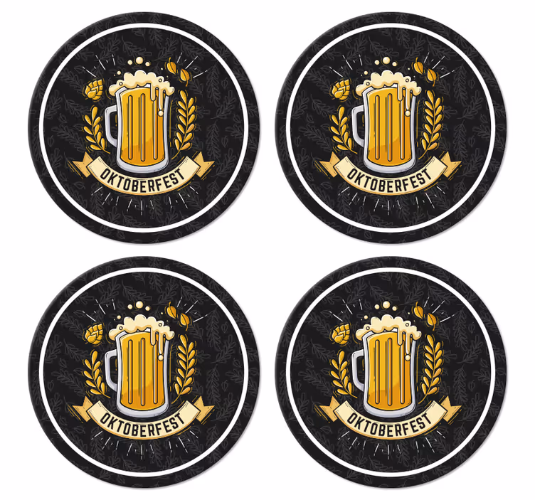 Oktoberfest beer feast festival vintage coasters - TenStickers