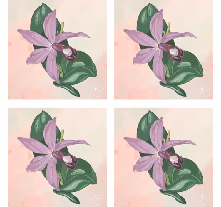 Modern coasters elegant orchid blossom design - TenStickers