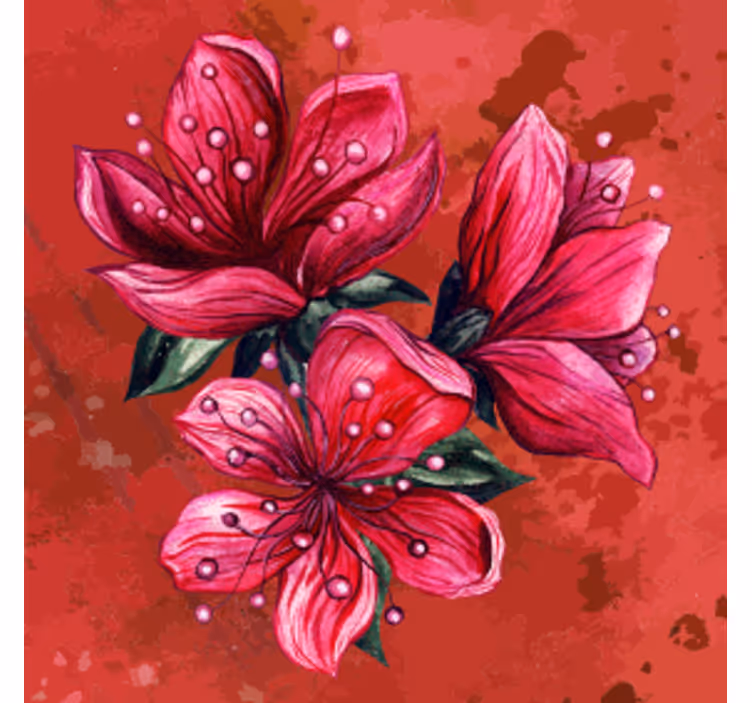 Beer mats with lively floral design - TenStickers