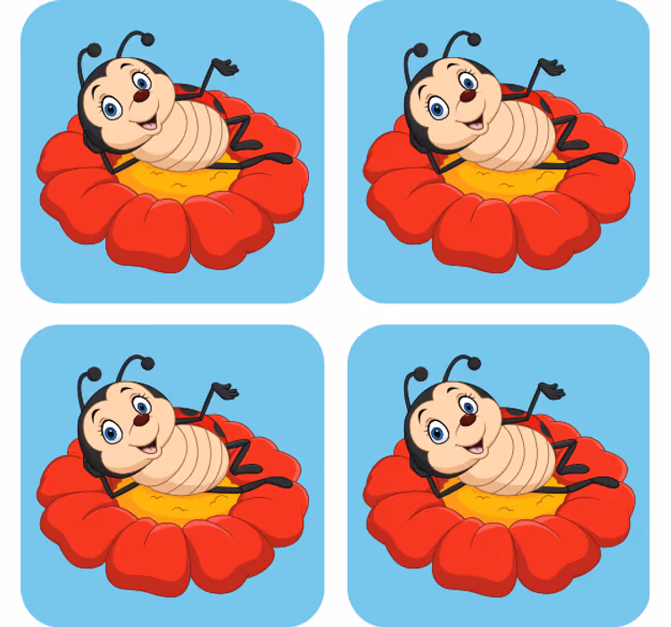 Geek coasters cheerful insect design - TenStickers