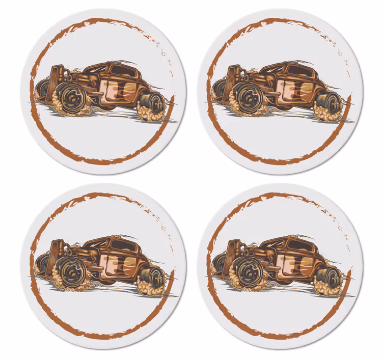 Vintage coasters classic race car print - TenStickers