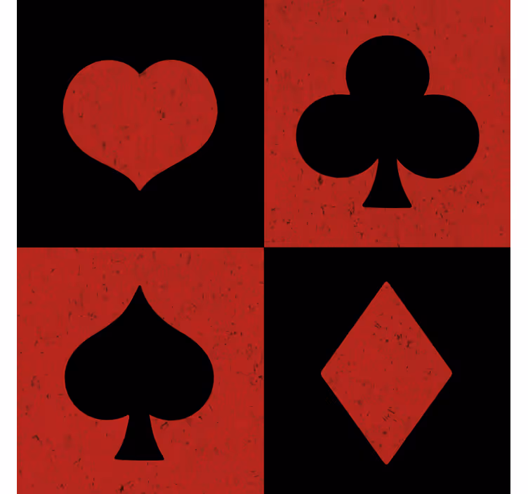 Retro poker red and black geek coasters - TenStickers