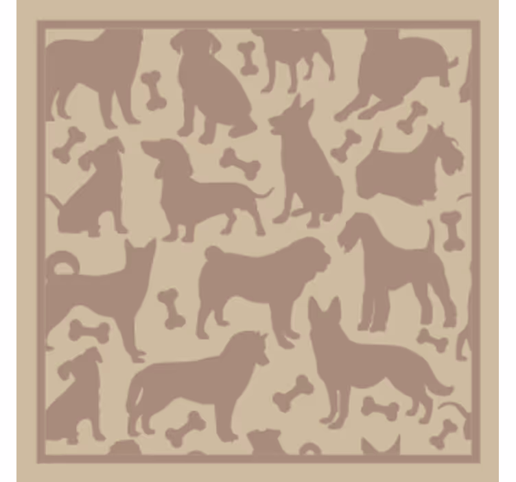 Modern coasters featuring playful dog shapes - TenStickers