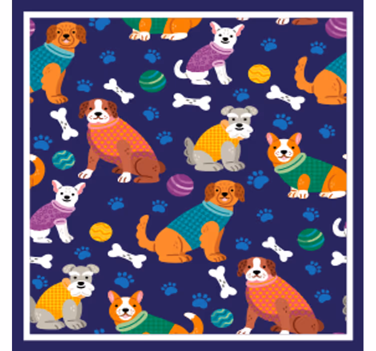 Personalizable coasters with colorful dog designs - TenStickers