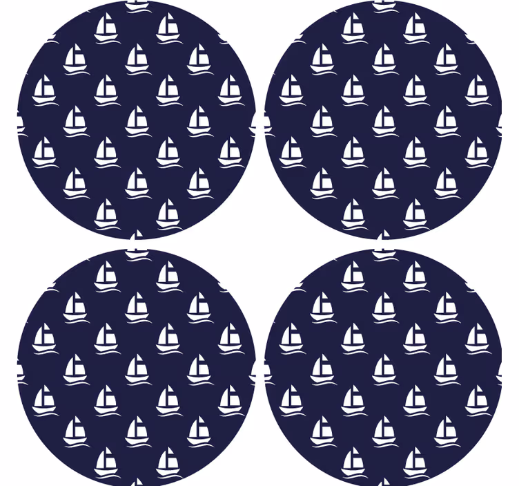 Beer mats nautical sailboat design - TenStickers
