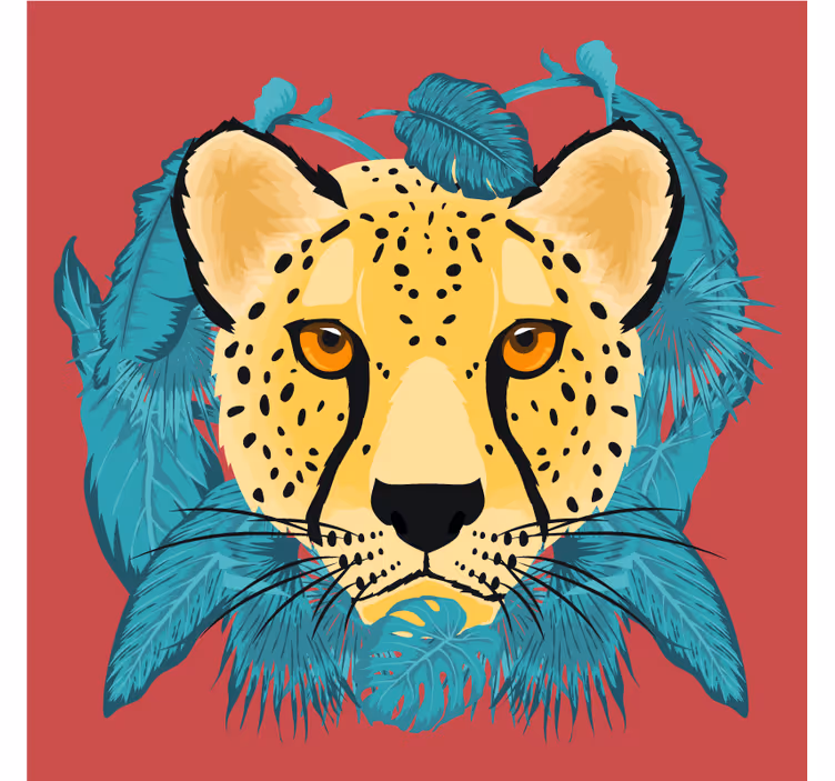 Geek coasters stylized leopard artwork - TenStickers