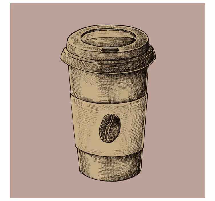 Vintage coasters illustrated coffee cup design - TenStickers