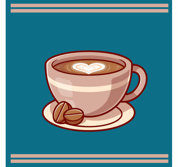Coffee love icon in the foam modern coaster - TenStickers
