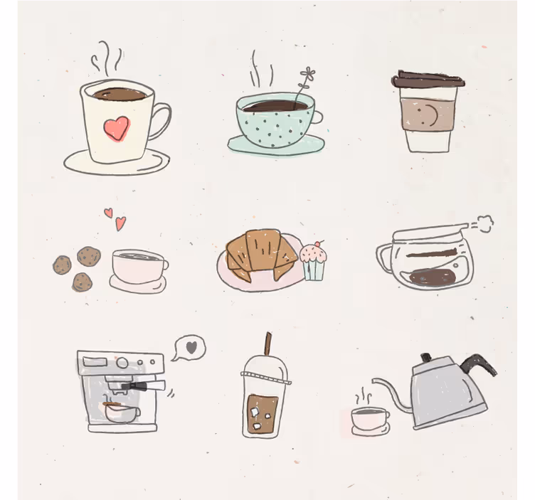 Modern coasters beverage illustration collage - TenStickers