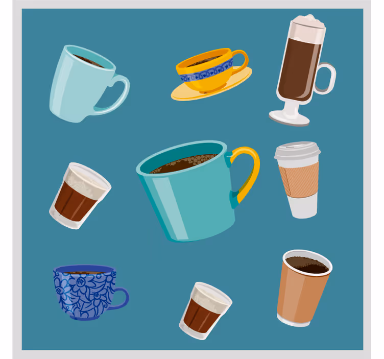Modern coasters for a range of coffee mugs - TenStickers