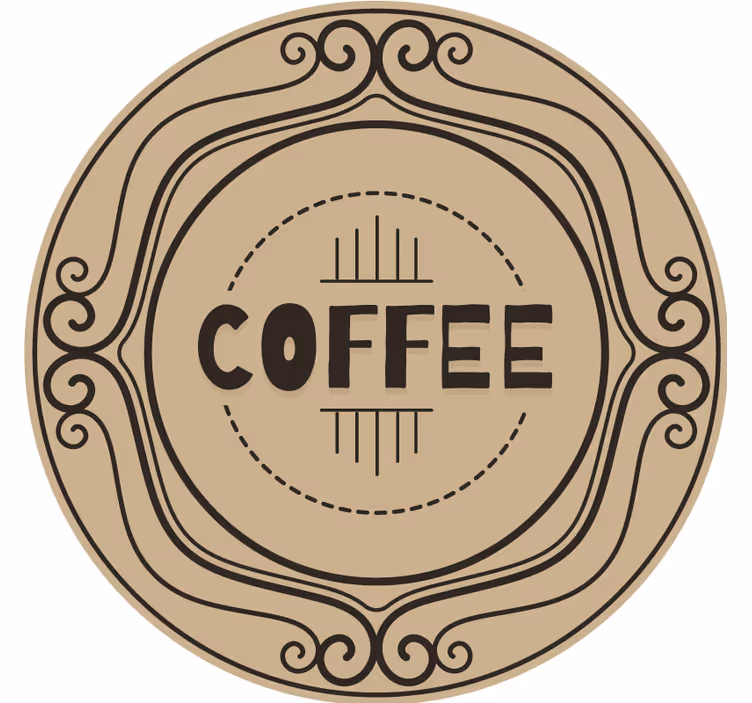 Personalizable coasters elegant coffee circular design - TenStickers