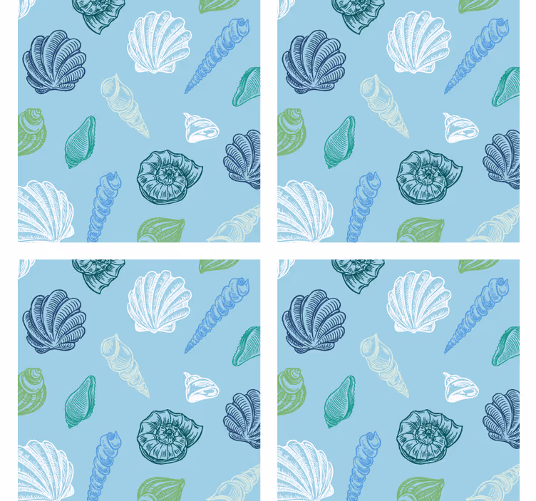 Seashell patterns motif coasters - TenStickers